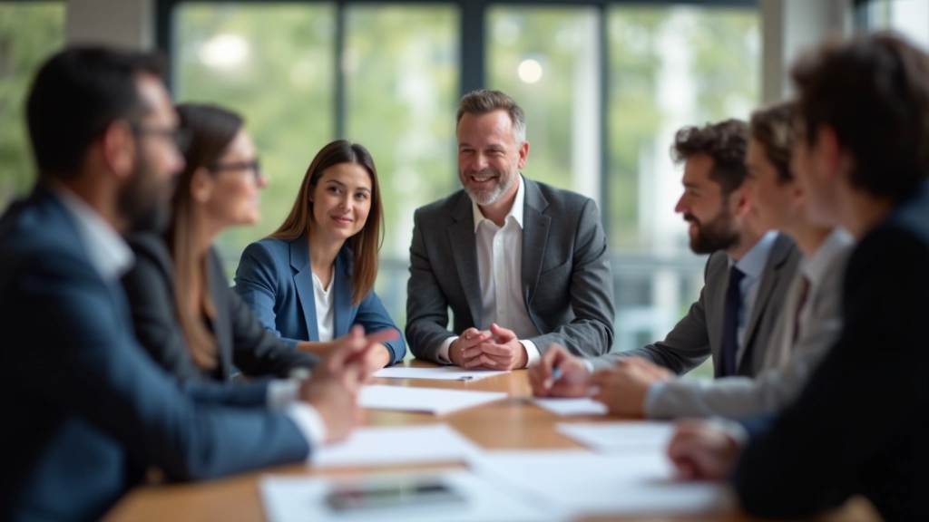 Professionnels en réunion stratégique
